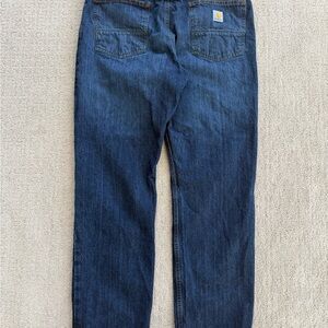 Carhartt Relaxed Fit Jeans Mens 36x32 Dark Wash Blue Denim Workwear Straight Leg